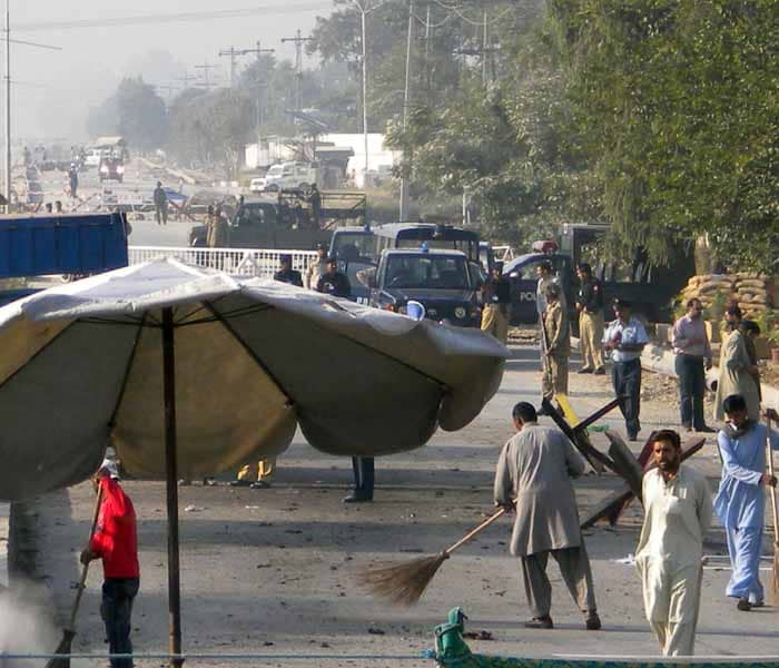 Earlier in the day, terrorists struck near a nuclear facility in Pakistan in Kamra&nbsp;- for the fourth time since 2007. At least seven people were killed and dozens were injured in the attack. (AFP Photo)